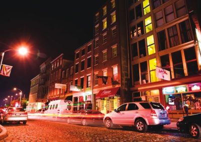 Cobblestone Front Street in Old City Philadelphia